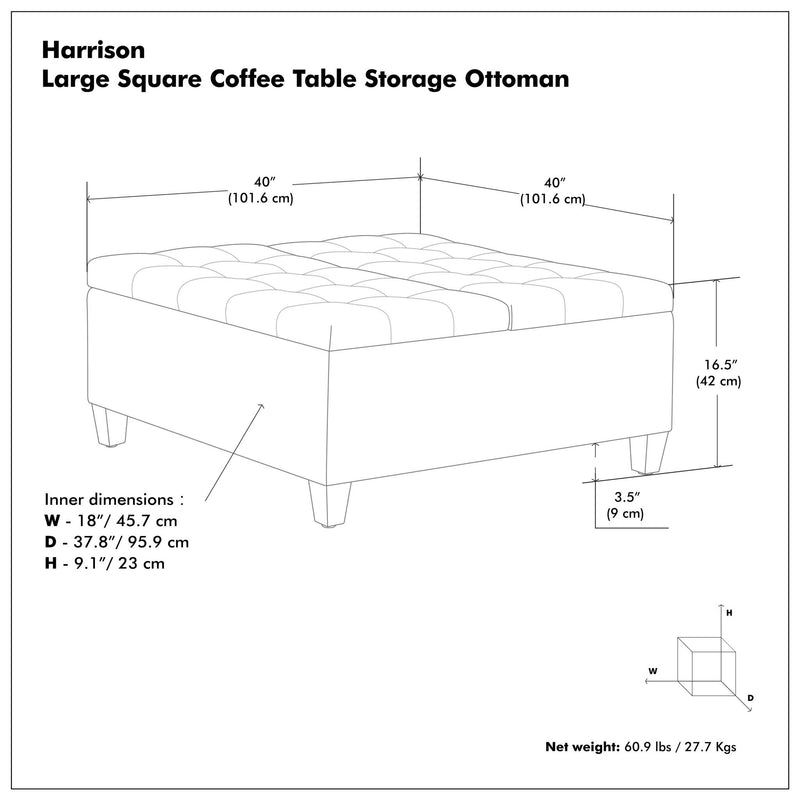 Harrison - Upholstered Coffee Table Storage Ottoman - R&R Furniture Gallery (Fountain Valley, CA)