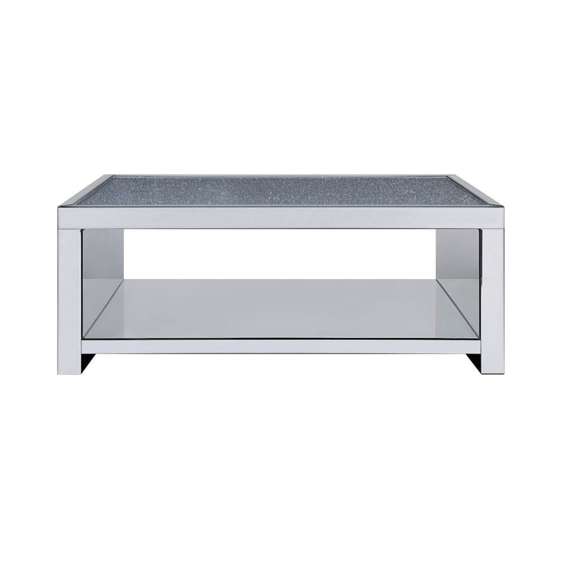 Noralie - Coffee Table - Clear Glass, Mirrored & Faux Diamonds - R&R Furniture Gallery (Fountain Valley, CA)