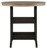 Fairen Trail - Round Bar Table w/Umb OPT - Black / Driftwood - R&R Furniture Gallery (Fountain Valley, CA)