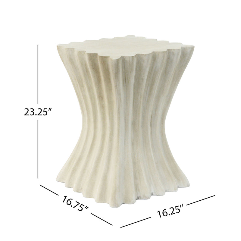 Mgo Archaistic Wavy Side Table - Antique Sandstone - R&R Furniture Gallery (Fountain Valley, CA)