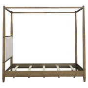 Queen Canopy Bed Frame With Upholstered Headboard - Brown - R&R Furniture Gallery (Fountain Valley, CA)