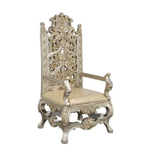 Danae - Arm Chair (Set of 2) - Synthetic Leather , Champagne & Gold - R&R Furniture Gallery (Fountain Valley, CA)