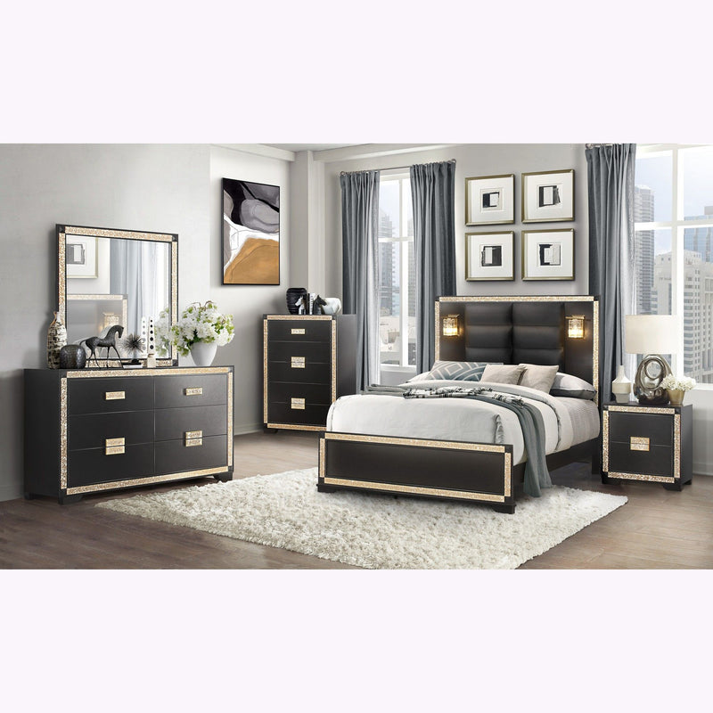 Lively - Dresser With Glitter Detail And Thick Bar Handle Hardware - Black - R&R Furniture Gallery (Fountain Valley, CA)