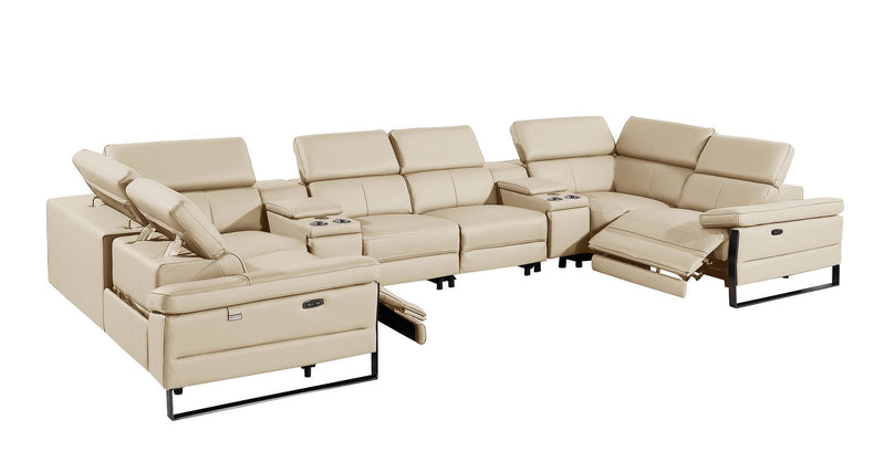 1246 - 8-Piece U-Shaped Modular Power Reclining Sectional With 2 Power Recliners And Power Headrests
