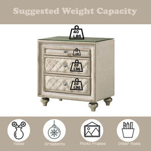 Lucienne - Nightstand - Beige Velvet