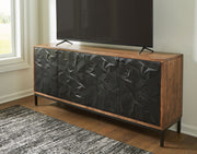Dorannby - Accent Cabinet - Black / Brown - R&R Furniture Gallery (Fountain Valley, CA)