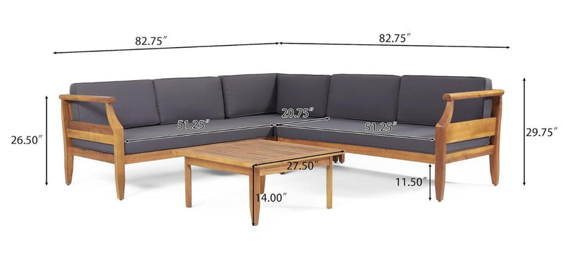 Aston - 4 Piece Sofa Set - Dark Gray - R&R Furniture Gallery (Fountain Valley, CA)