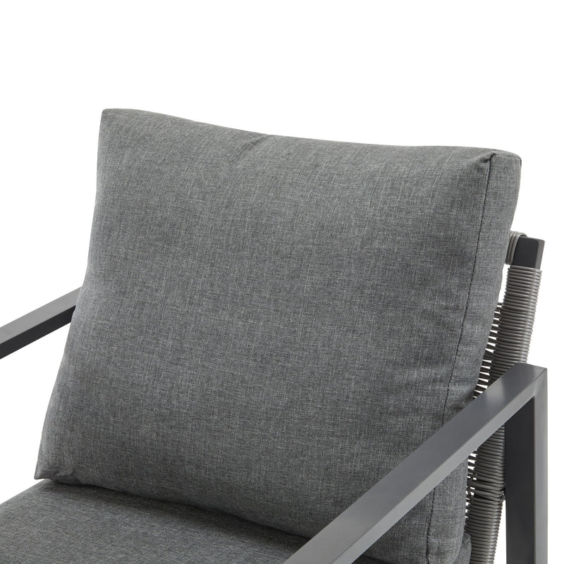 Modern Lounge Chair With Rope Accents And Cushions - R&R Furniture Gallery (Fountain Valley, CA)