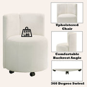 Blayde - Side Chair With Swivel (Set of 2) - White Chenille Fabric - R&R Furniture Gallery (Fountain Valley, CA)