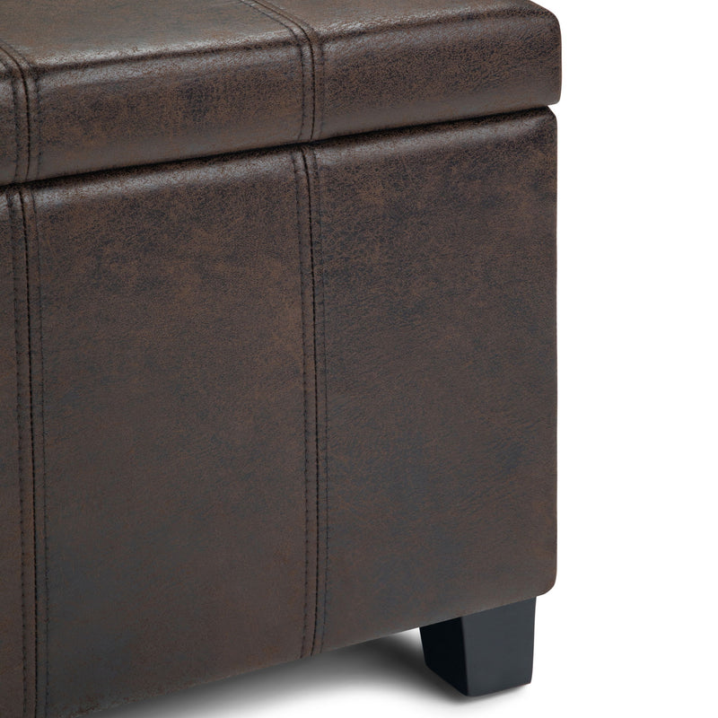 Dover - Storage Ottoman Bench - Distressed Brown - R&R Furniture Gallery (Fountain Valley, CA)