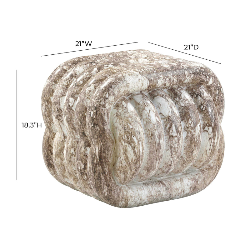 Love Knot - Faux Marble Indoor / Outdoor Accent Stool - R&R Furniture Gallery (Fountain Valley, CA)