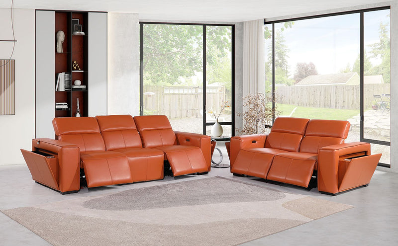 1224 - 5-Piece Modular Power Reclining Sofa And Loveseat Set In With 4 Power Recliners & Power Headrests