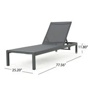 Noble House outdoor patio chaise lounge with five reclining positions, featuring a cushioned design for outdoor relaxation.