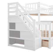 L Shaped Bunk Bed With 3 Drawers, Portable Desk And Wardrobe - R&R Furniture Gallery (Fountain Valley, CA)