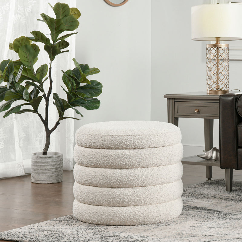 Fuji - Oversized Round Storage Ottoman - R&R Furniture Gallery (Fountain Valley, CA)