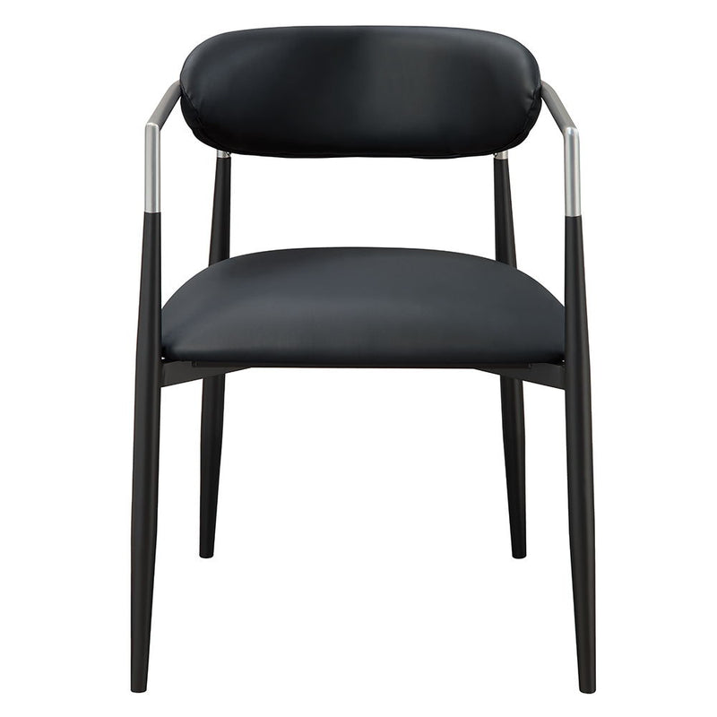 Gavan - Arm Chair (Set of 2) - Black Synthetic Leather - R&R Furniture Gallery (Fountain Valley, CA)