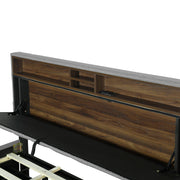 Upholstered Platform Bed With Storage Headboard, Trundle & 2 Drawers And A Set Of Sockets & USB Ports - R&R Furniture Gallery (Fountain Valley, CA)