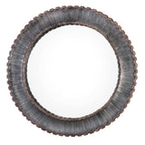 Uttermost Tanaina round wall mirror with silver frame, reflecting a modern, stylish decor element for wall decoration.