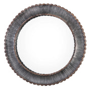 Uttermost Tanaina round wall mirror with silver frame, reflecting a modern, stylish decor element for wall decoration.