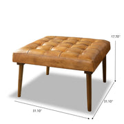 Mark - Tufted Square Genuine Upholstered Ottoman - R&R Furniture Gallery (Fountain Valley, CA)