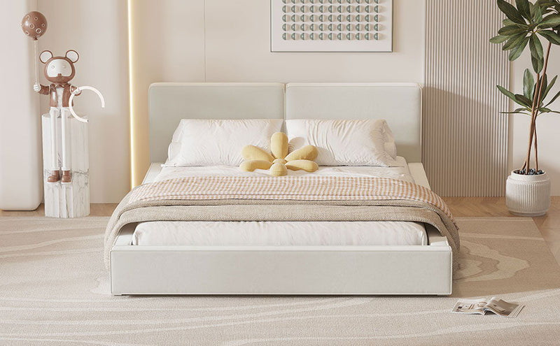 Upholstered Platform Bed, Grounded Bed With Solid Frame - R&R Furniture Gallery (Fountain Valley, CA)