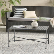 Luna - Outdoor Iron Coffee Table - Black Brush Silver - R&R Furniture Gallery (Fountain Valley, CA)