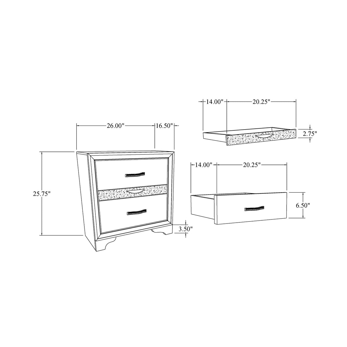 Ryder - 5 Piece Bedroom Set With Drawer Footboard