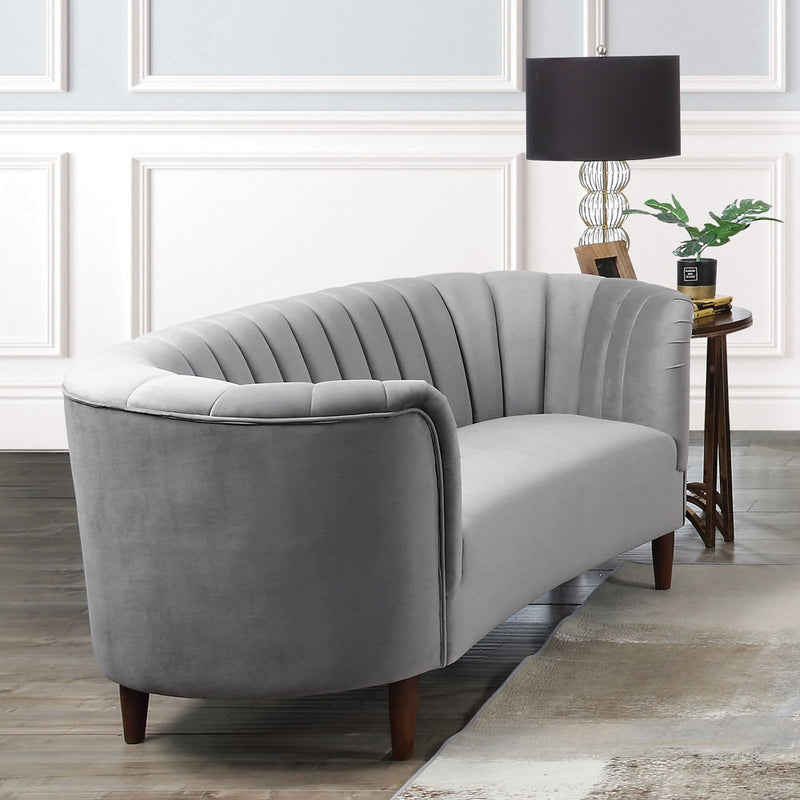 Millephri - Loveseat - Gray Velvet