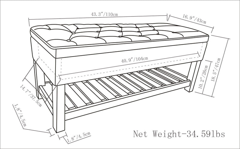 Lomond - Upholstered Storage Ottoman Bench - R&R Furniture Gallery (Fountain Valley, CA)