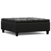Harrison - Large Square Coffee Table Storage Ottoman - Black - R&R Furniture Gallery (Fountain Valley, CA)