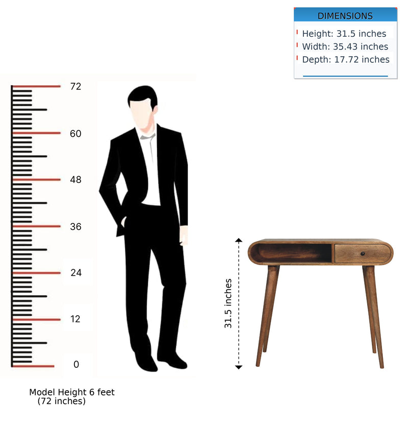 Writing Desk, Curved - Chestnut - R&R Furniture Gallery (Fountain Valley, CA)
