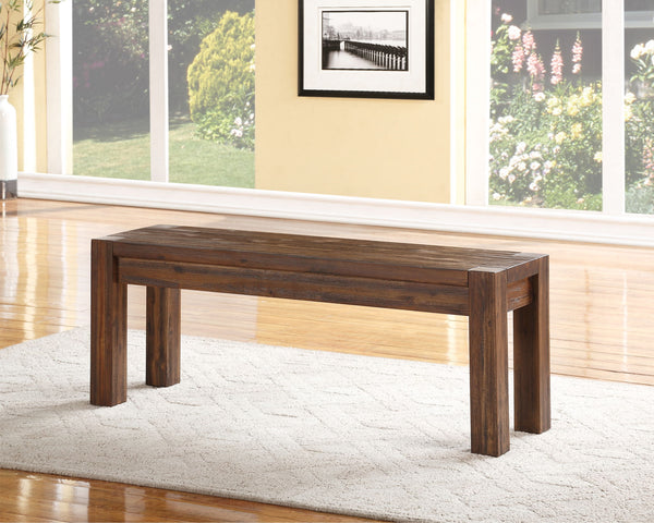 Meadow Solid Wood Bench in Brick Brown