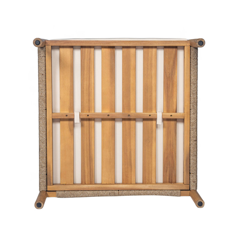 Modern Outdoor Woven Lounge Chair With Solid Wood Frame - Teak - R&R Furniture Gallery (Fountain Valley, CA)