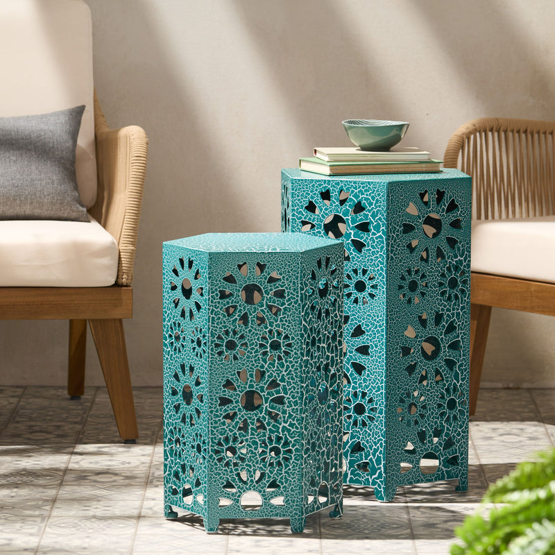 Noble House Eliana side table with a sleek wooden surface and modern design, suitable for living room or bedroom decor.