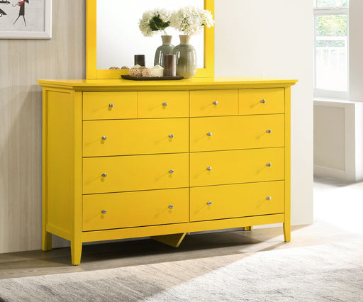 Elegant casual dresser from Glory Furniture with a sleek wooden finish, featuring multiple drawers for stylish storage.