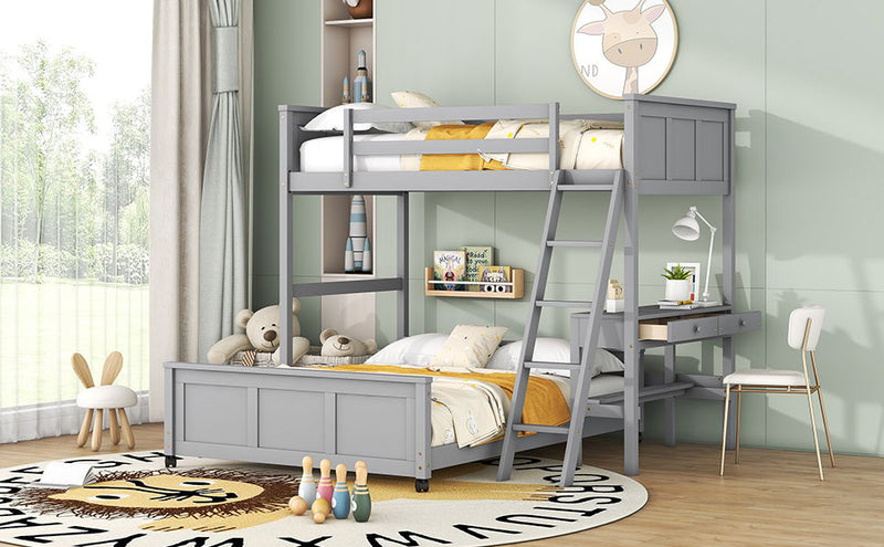 Full Over Full Bunk Bed With Desk - R&R Furniture Gallery (Fountain Valley, CA)