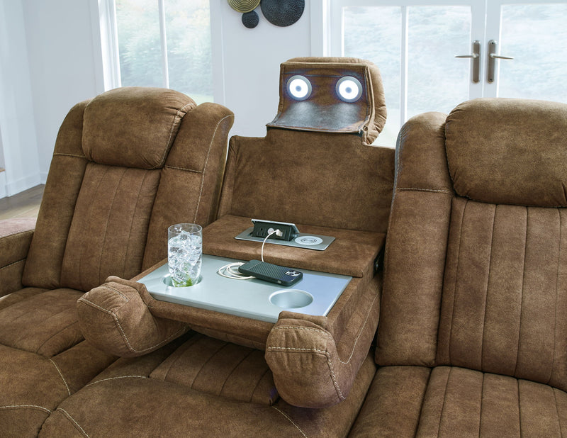 Wolfridge - Power Reclining Sofa With Adj Headrest - Brindle - R&R Furniture Gallery (Fountain Valley, CA)