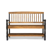Slatted Bench With Built In Shelf - R&R Furniture Gallery (Fountain Valley, CA)