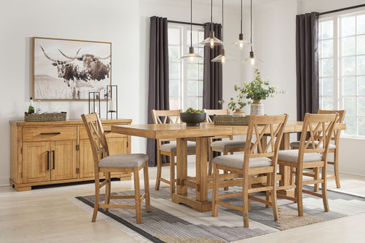 Signature Design by Ashley Havonplane 5-piece counter dining set with table and matching chairs, ideal for modern dining rooms.
