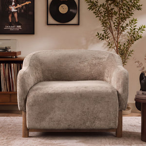 Modern Accent Chair With Recessed Arms And Tight Back