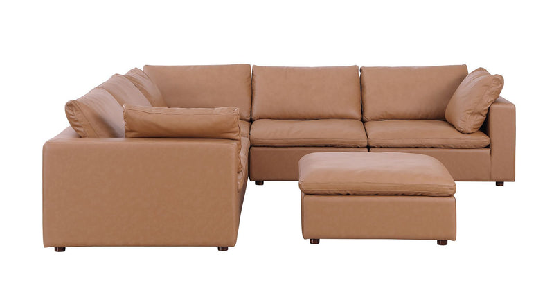 1100 - 6-Piece L-Shaped Sectional (Top-Grain Italian Leather)
