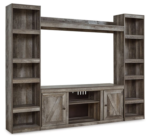 Wynnlow - 4-Piece Entertainment Center With LG TV Stand W/Fireplace Option - Gray - R&R Furniture Gallery (Fountain Valley, CA)