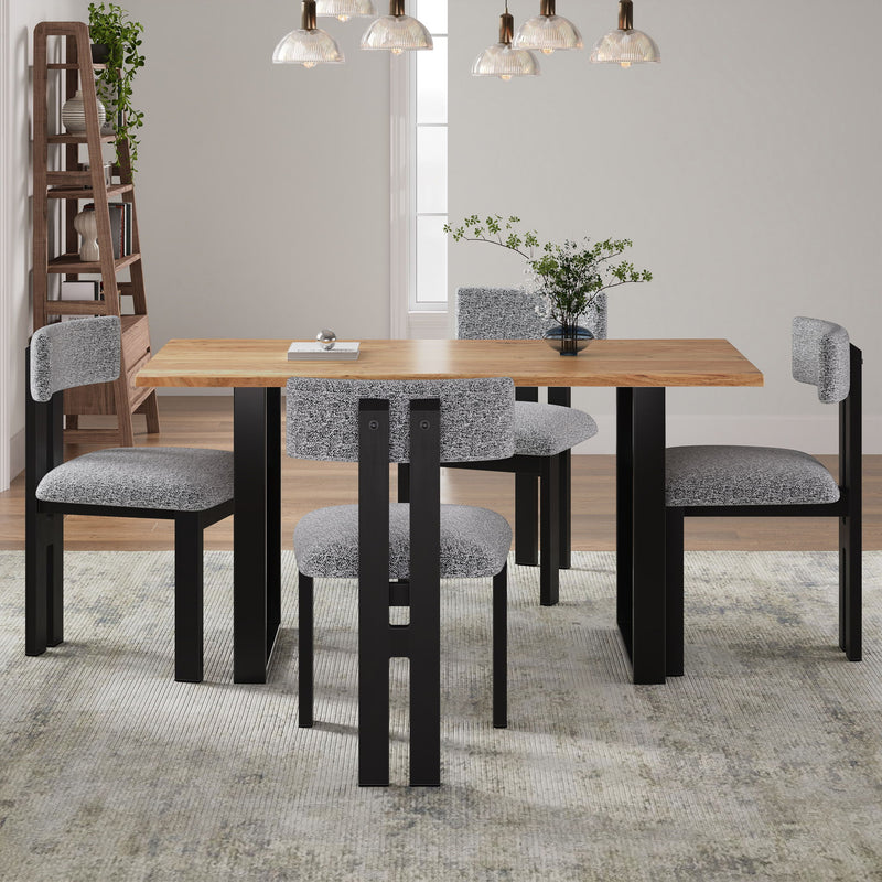 Modern Upholstered Armless Dining Chairs With Metal Legs - R&R Furniture Gallery (Fountain Valley, CA)