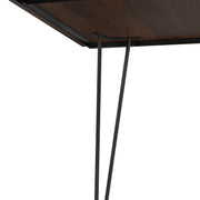 Simpli-Home Hunter square tabletop dining table with wooden finish, designed for kitchen or dining room use.
