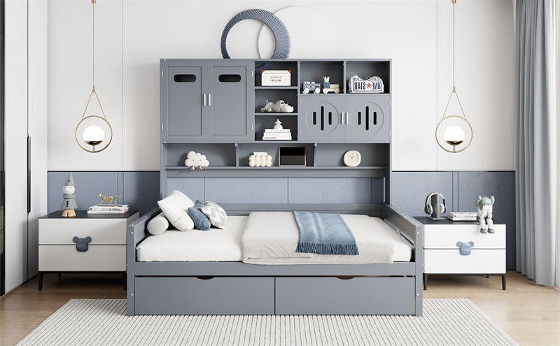 Daybed With All-In-One Cabinet And Shelf - R&R Furniture Gallery (Fountain Valley, CA)