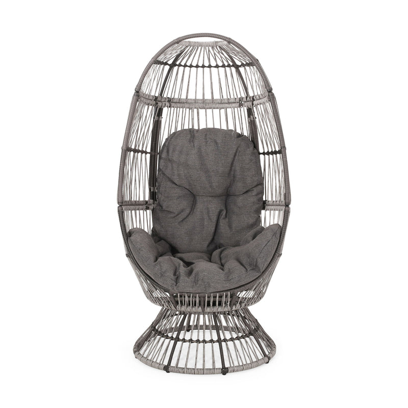 Patio Swivel Basket Egg Chair With Cushion - R&R Furniture Gallery (Fountain Valley, CA)