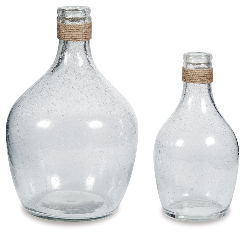 Marcin - Vase Set (Set of 2) - Clear - R&R Furniture Gallery (Fountain Valley, CA)