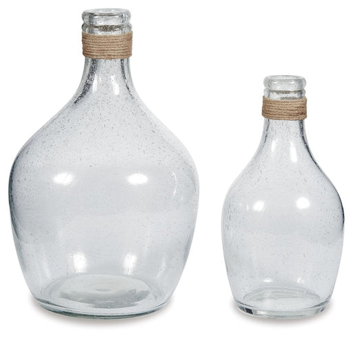 Marcin - Vase Set (Set of 2) - Clear - R&R Furniture Gallery (Fountain Valley, CA)