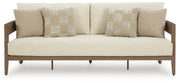 Serene Bay - Sofa With Cushion - Dark Brown / White - R&R Furniture Gallery (Fountain Valley, CA)