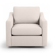 Classic Home Aspen swivel chair with a cushioned seat and wooden base, showcasing a modern design and comfortable seating.